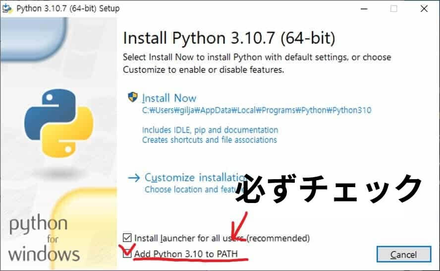 Python インストール