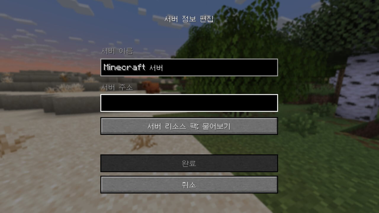 서버 접속 화면