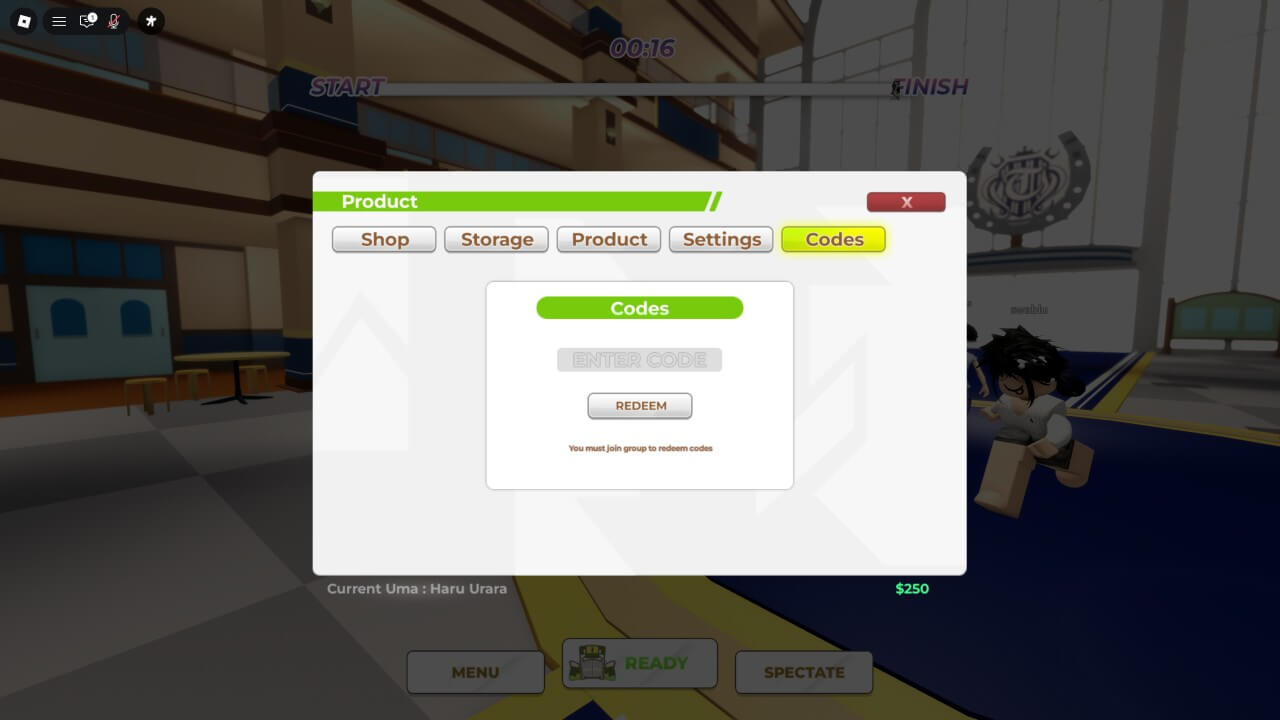 우마 레이싱에서 코드를 입력하는 방법