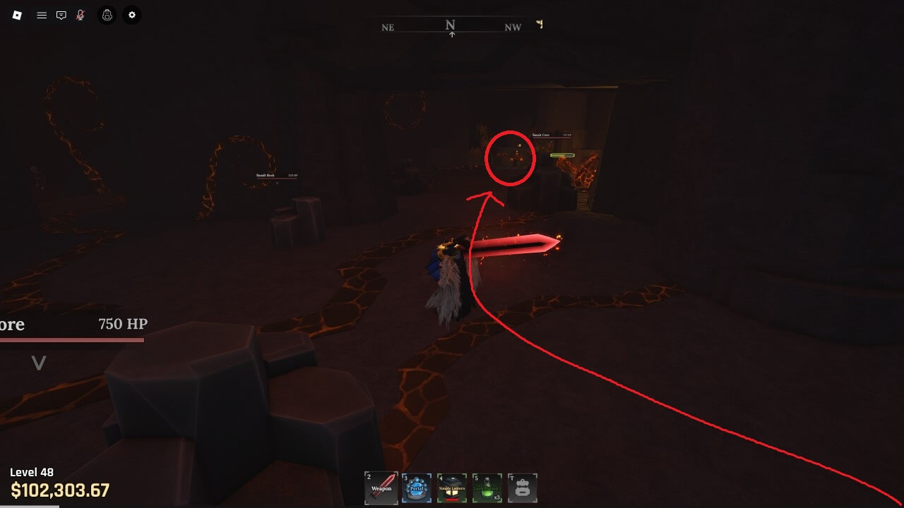 파괴된 동굴 내부