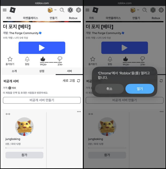 모바일 vip 서버 접속