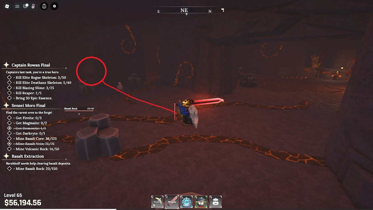 파괴된 동굴 내부