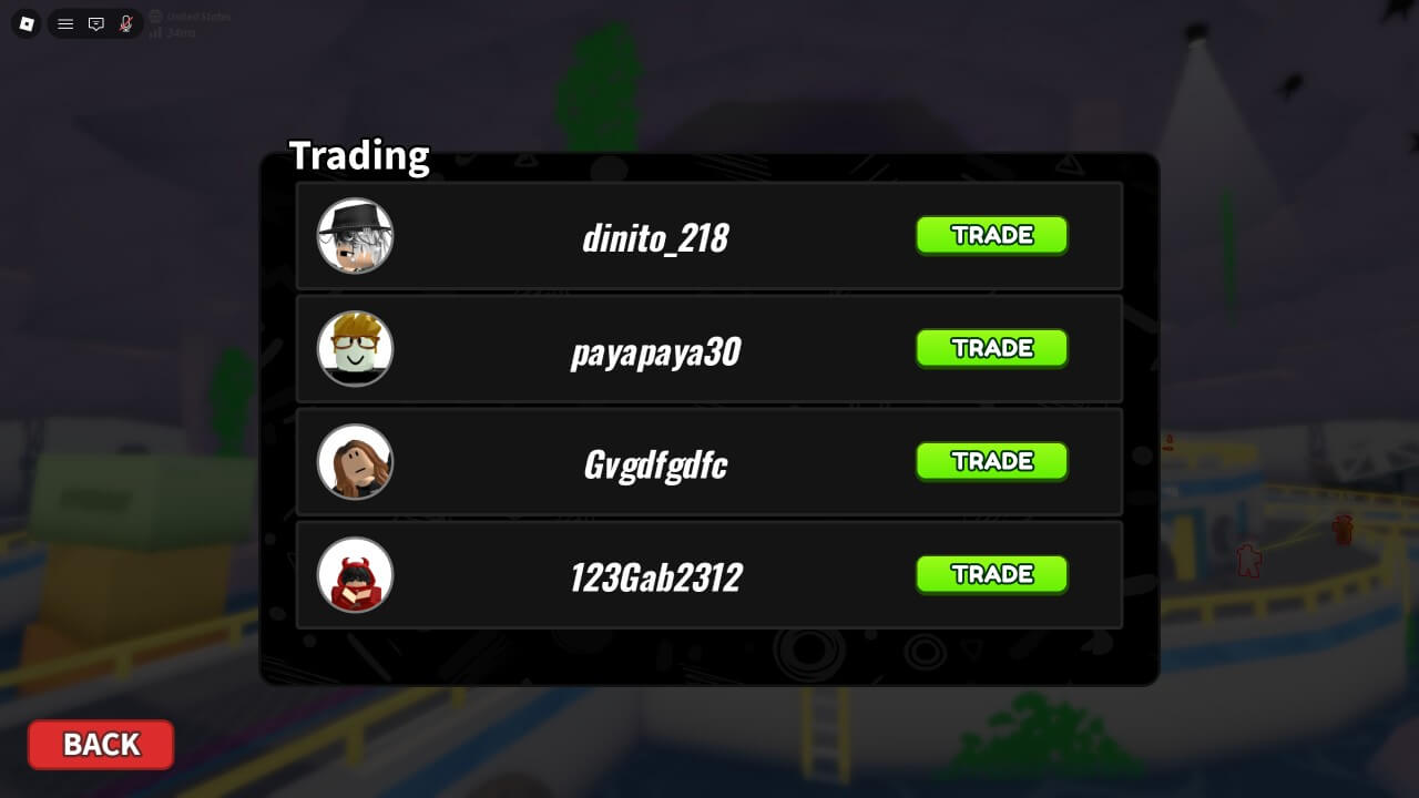 거래할 플레이어 선택창